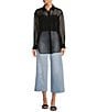 Antonio Melani Priscilla Organza Sheer Long Sleeve Button Front Blouse, Color:Black - Image 3
