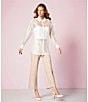 Antonio Melani Priscilla Organza Sheer Long Sleeve Button Front Blouse, Color:White - Image 5