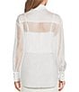 Antonio Melani Priscilla Organza Sheer Jewel Embellished Point Collar Long Sleeve Button Front Coordinating Blouse - Image 2