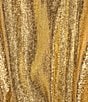 Color:Gold - Image 3 - Raffaella Metallic Split V-Neck Long Sleeve Tie Waist Mini Dress