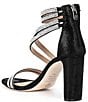 Color:Black - Image 3 - Reene Rhinestone Embellished Hotfix Metallic Leather Dress Sandals