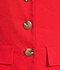 Antonio Melani Rhea Linen Blend Square Neck Sleeveless Faux Button Front Romper, Color:Tomato - Image 3