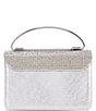 Color:Silver - Image 2 - Rhinestone Bow Top Handle Evening Clutch