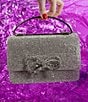 Color:Silver - Image 5 - Rhinestone Bow Top Handle Evening Clutch