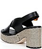 Antonio Melani Riley Leather X Band Raffia Platform Sandals - Image 3