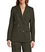 Antonio Melani Rivera Notch Collar Long Sleeve Button Front Coordinating Blazer, Color:Hunter - Image 1
