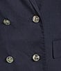 Color:Navy - Image 5 - Riviera Notch Lapel 3/4 Sleeve Button Front Blazer