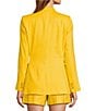 Color:Sunshine - Image 2 - Riviera Notch Lapel Long Sleeve Linen Button Front Blazer