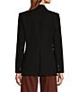Antonio Melani Coordinating Riviera Ponte Twill Notch Lapel Long Sleeve Button Front Long Line Blazer, Color:Black - Image 2