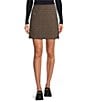 Color:Brown/Eclipse - Image 1 - Rosy Coordinating Brown Plaid Mini Skirt