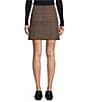 Color:Brown/Eclipse - Image 2 - Rosy Coordinating Brown Plaid Mini Skirt