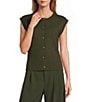 Antonio Melani Round Neck Short Sleeve Button Front Vest - Image 1