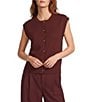 Antonio Melani Round Neck Short Sleeve Button Front Vest - Image 5