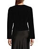 Antonio Melani Rue Velvet Button Front Puff Long Sleeve Jacket, Color:Black - Image 2
