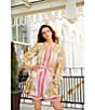 Antonio Melani Scarf Print Floral Border Print Brynn Dress, Color:Pink/Green - Image 6