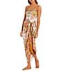 Color:Multi - Image 3 - Scarf Print Classic Tie Pareo Sarong Swimsuit Cover-Up