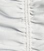 Color:White - Image 4 - Schuyler Striped Print V-Neck Short Sleeve Coordinating Ruched Blouse