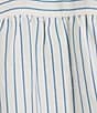 Antonio Melani Shyla Linen Blend Stripe Print Collared Button Down Coordinating Blouse, Color:White/Blue Stripe - Image 5