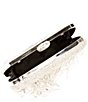 Color:Silver - Image 3 - Silver Crystal Mesh Fringe Minaudiere Clutch