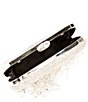 Antonio Melani Crystal Silver Mesh Fringe Minaudiere Clutch, Color:Silver - Image 3