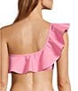 Antonio Melani Solid Bonded One Shoulder Ruffle Swim Top - Image 2