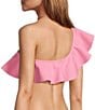 Antonio Melani Solid Bonded One Shoulder Ruffle Swim Top - Image 4