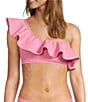 Antonio Melani Solid Bonded Rosette Strap Bralette Swim Top & Solid High Waist Swim Bottom - Image 2