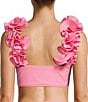 Antonio Melani Solid Bonded Rosette Strap Bralette Swim Top - Image 2