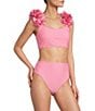 Antonio Melani Solid Bonded Rosette Strap Bralette Swim Top - Image 5