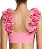 Antonio Melani Solid Bonded Rosette Strap Bralette Swim Top - Image 2
