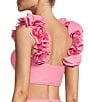 Antonio Melani Solid Bonded Rosette Strap Bralette Swim Top - Image 4