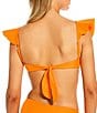 Antonio Melani Solid Bonded Ruffle Bralette Swim Top & Solid High Waist Swim Bottom - Image 4