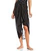 Color:Black - Image 1 - Solid Classic Tie Pareo Sarong Swimsuit Cover-Up