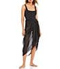 Color:Black - Image 3 - Solid Classic Tie Pareo Sarong Swimsuit Cover-Up