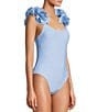 Antonio Melani Solid Rosette Strap One Piece Swimsuit - Image 3