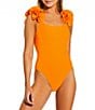 Antonio Melani Solid Rosette Strap One Piece Swimsuit - Image 1