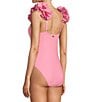 Antonio Melani Solid Rosette Strap One Piece Swimsuit - Image 4