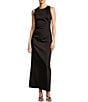 Antonio Melani Sparrow Linen Blend Shell Round Neckline Sleeveless Maxi Dress, Color:Black - Image 1