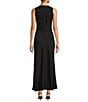Antonio Melani Sparrow Linen Blend Shell Round Neckline Sleeveless Maxi Dress, Color:Black - Image 2