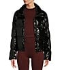 Antonio Melani Stand Collar Front Zip Ski Puffer Jacket, Color:Black - Image 1