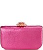 Antonio Melani Stone Top Gold Flower Minaudiere Clutch, Color:Fuchsia - Image 1