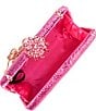 Antonio Melani Stone Top Gold Flower Minaudiere Clutch, Color:Fuchsia - Image 3