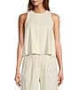 Antonio Melani Stretch Linen Round Neck Audrey Linen Blouse, Color:Ivory - Image 1