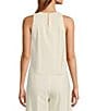 Antonio Melani Stretch Linen Round Neck Audrey Linen Blouse, Color:Ivory - Image 2
