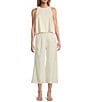 Antonio Melani Stretch Linen Round Neck Audrey Linen Blouse, Color:Ivory - Image 3