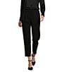 Antonio Melani Coordinating Emery Ponte Twill High Rise Pleated Front Wide Cropped Ankle Trousers, Color:Black - Image 1