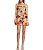 Color:Multi Floral - Image 1 - Sunny Multi Floral Applique Embroidered Sleeveless Spaghetti Strap Fit and Flare Mini Dress