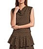 Antonio Melani Sutton Gingham Cowl Neckline Cap Sleeve Blouse - Image 1