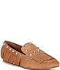 Antonio Melani Sylvan Leather Studded Fringe Moccasin Flats - Image 1