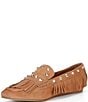 Antonio Melani Sylvan Leather Studded Fringe Moccasin Flats - Image 4